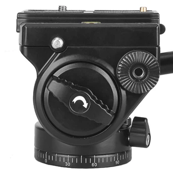 Pro QZSD Q90 DSLR Videl Tripod Head 18kg  Load Capacity Monopod Head for Telescope Les Three-way Handle Damping Handle Head detail image