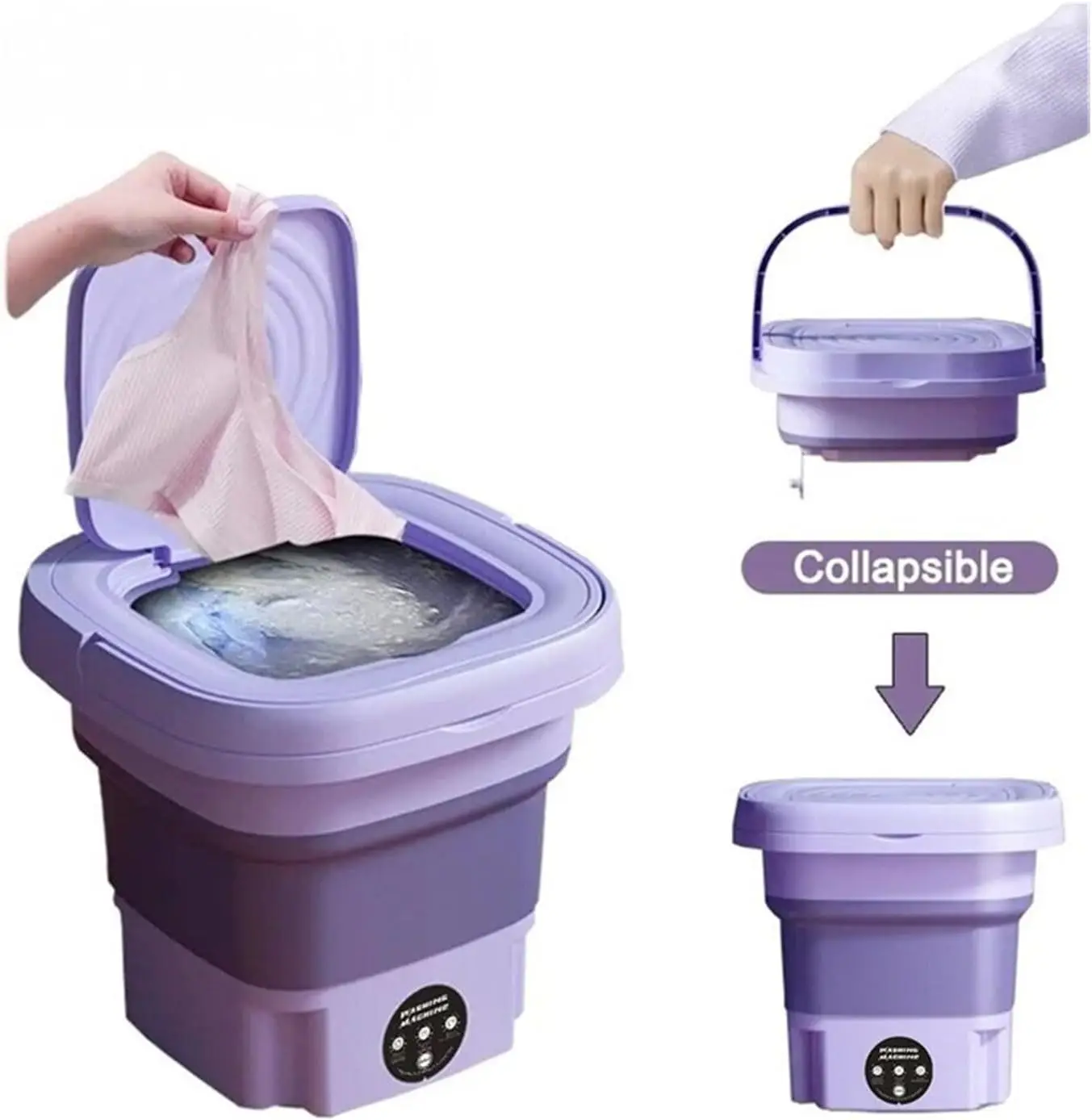 Underwear Socks Fully-automatic Electric Foldable Tub Laundry Washer Portable Mini Folding Washing Machine With Spin Dry 8L
