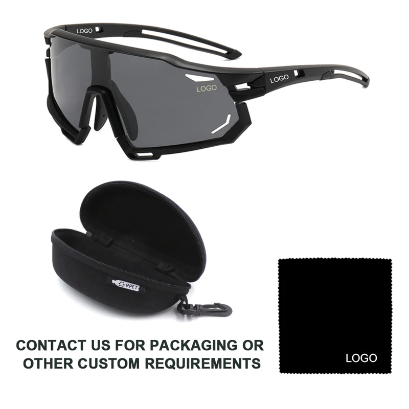 2022 New Design Vintage Oversized Custom Logo Windproof Polarized Sports Sunglasses Men And