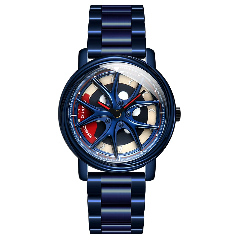 ORARA Orologio Uomo Con Quadranti A Ruota - Design Ispirato Alle Auto Sportive, Movimento Giapponese, Acciaio Inox, Impermeabile 30m