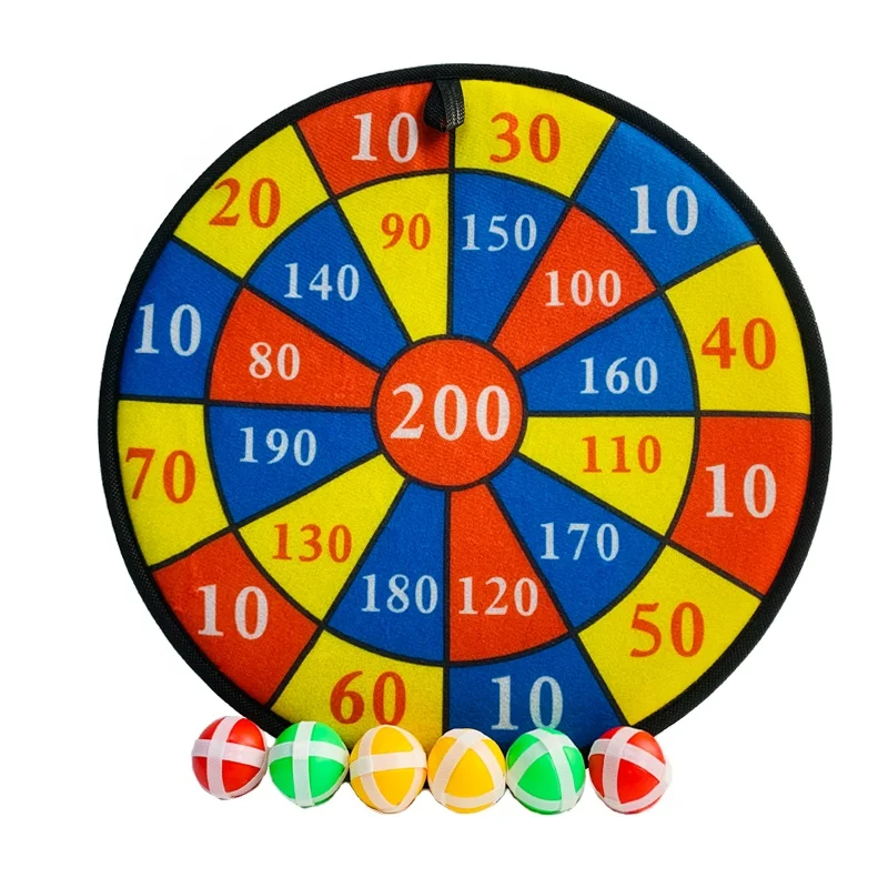 DBREAKS Cible De Fléchettes Enfants 72cm – Jeu Double Face Avec Boules Velcro Et Fléchettes, Jouet Sportif Éducatif Et Pliable Pour Intérieur/Extérieur, Idée Cadeau Anniversaire Noël