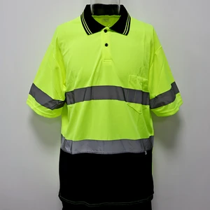 In Stock Safety Polo Shirt- Reflective Construction Hi-viz Worker Wear Safety t Shirts Reflective with Pockets