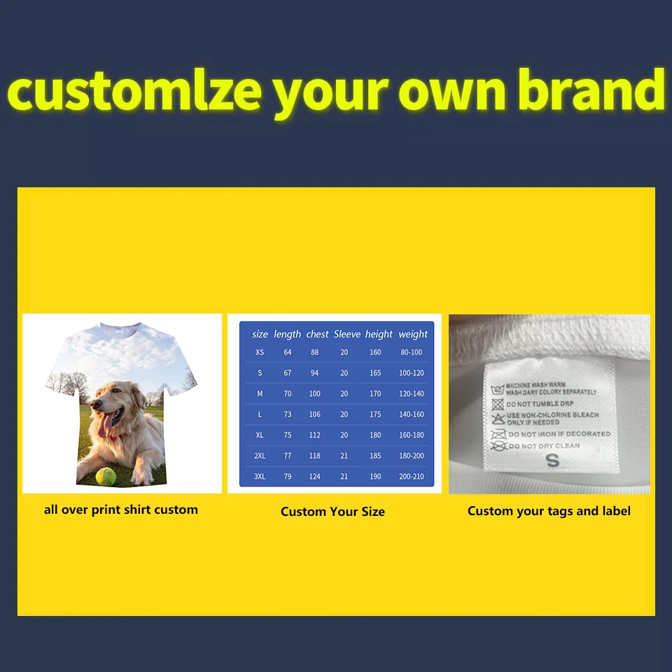 All Over Print Shirt Custom Sublimation Shirts With Tags And Labels For