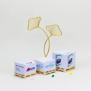 Custom Cube Sticky Notes 500 Self-Stick Pages Note Pad With Wooden Pallet Block Sticky Note Pad