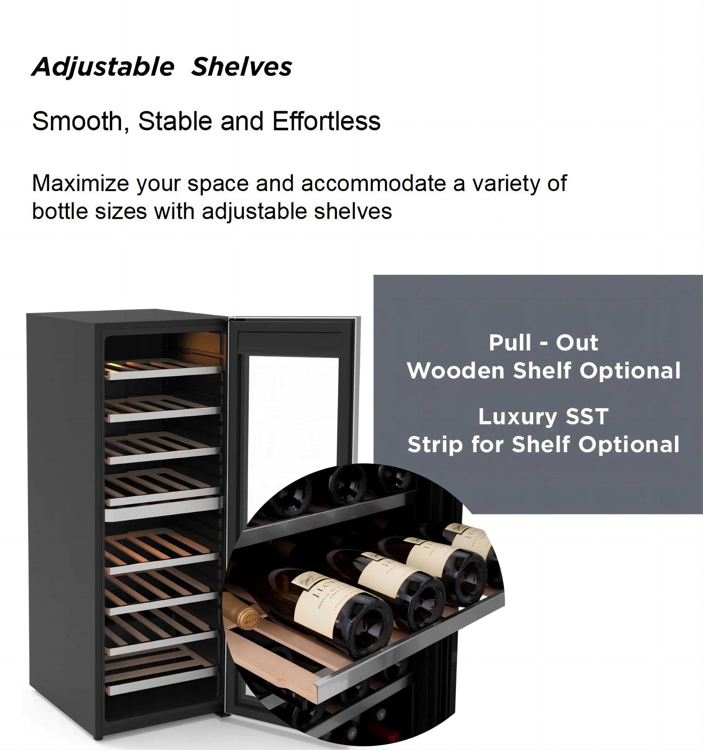 Wholesale Price Appliances Free Standing 222l 83 Bottles Class F Wine Refrigerator Wine Cooler