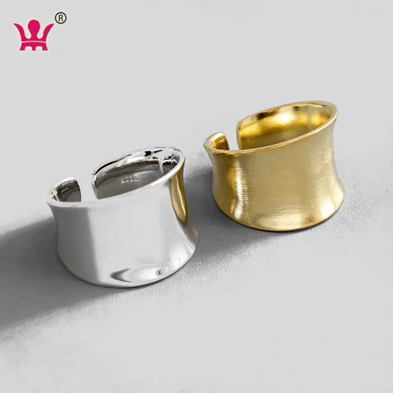 WMJL087 Fashion Irregular Flow River Wide 925 Sterling Silver