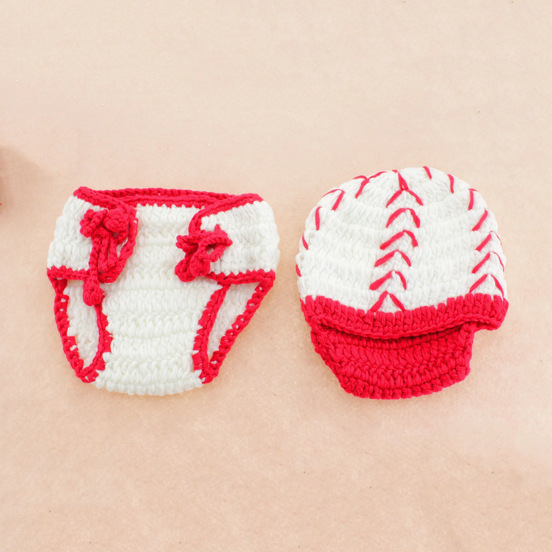 Baseball Photo Prop Hat & Diaper Cover Baby Gift / Newborn 