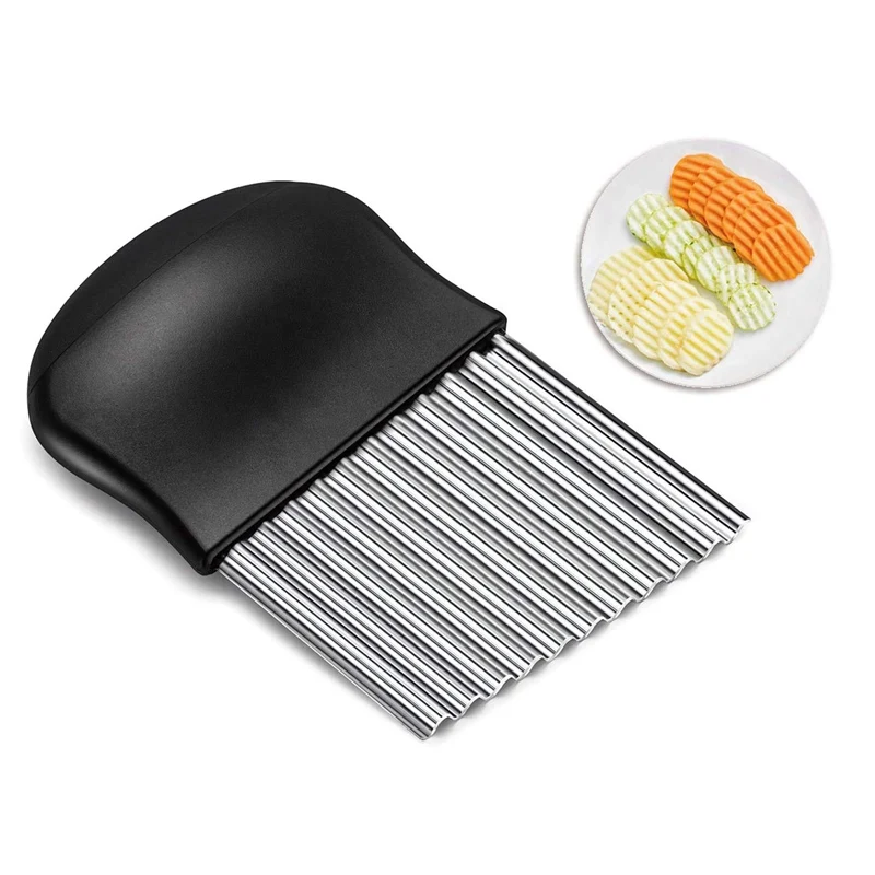 Crinkle Wavy Cutter Stainless Steel Vegetable Potato Chip French Fry Slicer  Tool