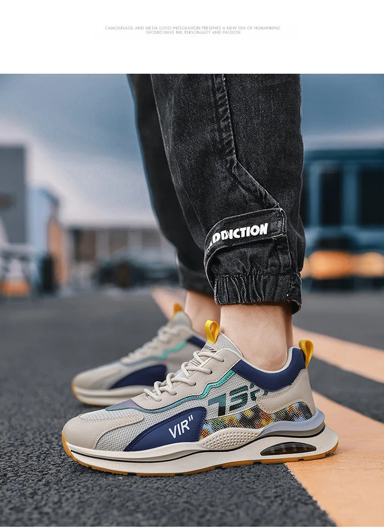 Latest Fashion Sneaker Breathable Men's Casual Shoes for Basketball Summer Walking Style Shoes
