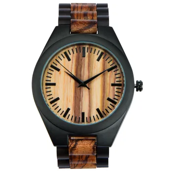 Fashion custom logo quartz watch oem/odm factory wholesale luxury wooden quartz watches zebra and bamboo colorful Wristwatch