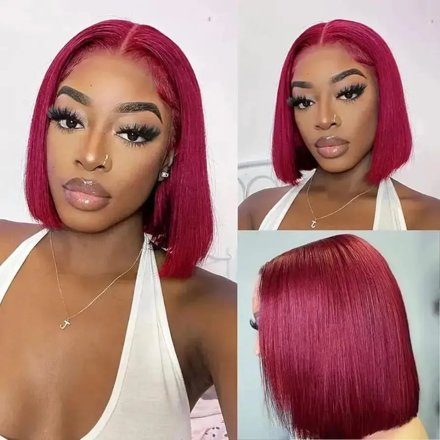 Short 10-16 Inch Bob Straight Wigs 4x4 Lace Closure Bob Wig  display picture 2