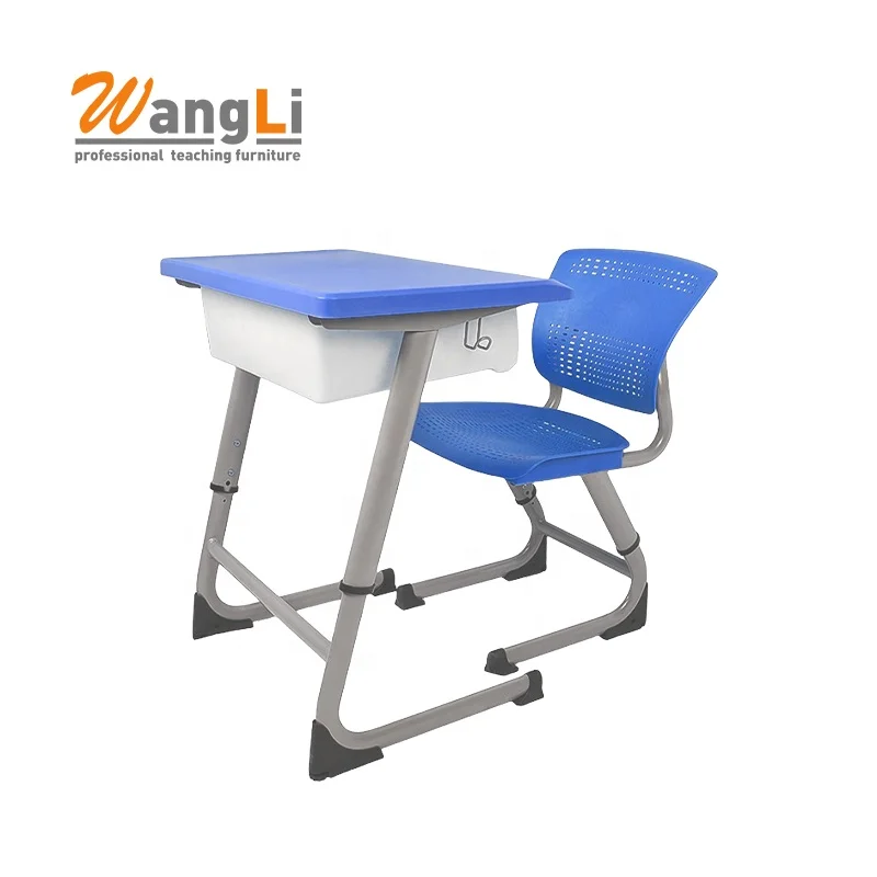 Classroom Set Middle Children Desk and Chair Colourful School Furniture Table with Storage for Student