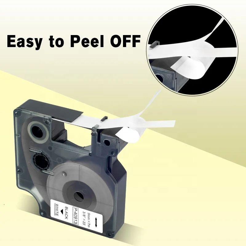 9 мм * 7 м черно-белая прочная клейкая водонепроницаемая совместимая лента для Этикеток Dymo D1 40913 для принтера DYMO LabelManager