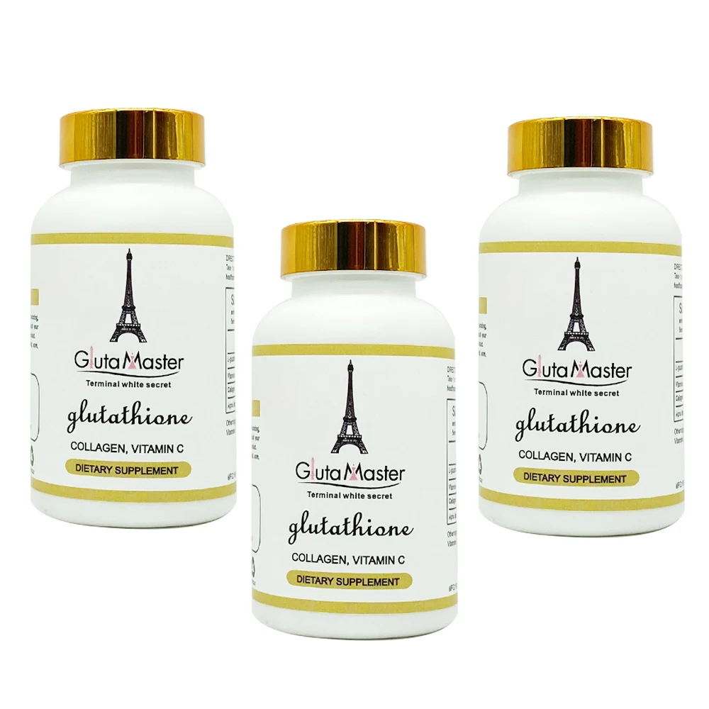 Gélules Glutathione Mélange Gluta White + Vitamine C - Éclaircissant Super Actif, 100 Gélules, Neuf