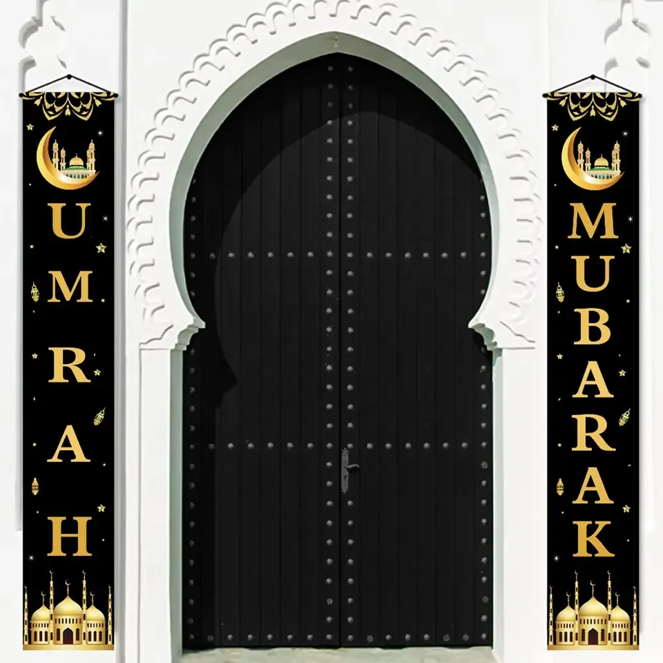 microstar custom umrah mubarak banner decoration