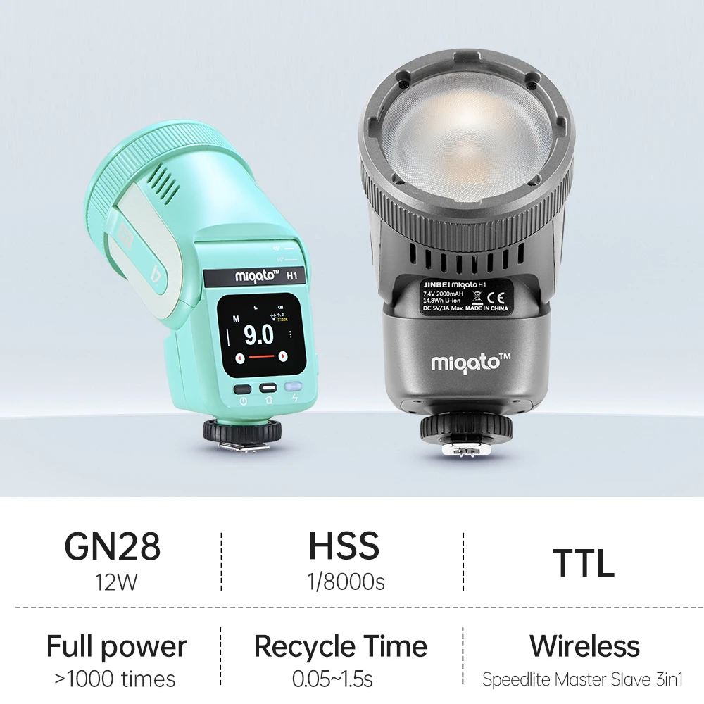 JINBEI H1 LED Camera Flash - Portable Photography Lighting