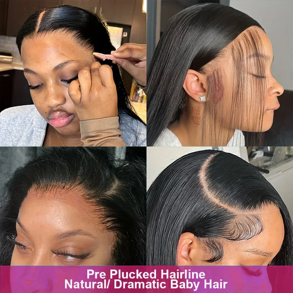 13x6 Rak HD Lace Front Peruker Äkta Hår För Kvinnor Förplockad Transparent Lace Frontal Peruk Med Babyhår Naturfärgad Peruk_voghion.com