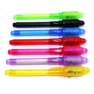 Invisible Ink Pen Spy Pen Secret Message Writer with Uv Light Magic Marker for Drawing Fun Activity Kids Party Favors Ideas Gif