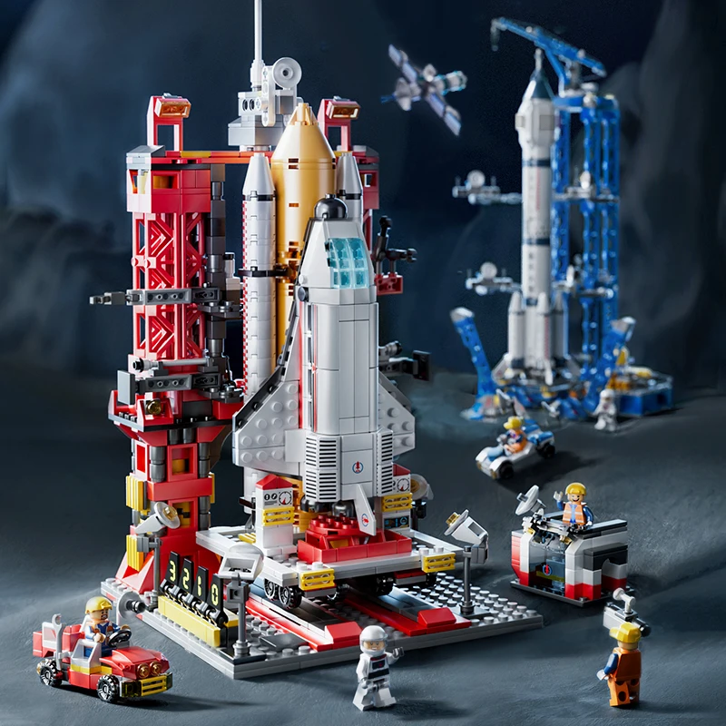 CAYI Rocket City Series Space Aerospace Build Block Brick Toy Mini Models Space Shuttle Building Block Sets Toys for Kids Gifts