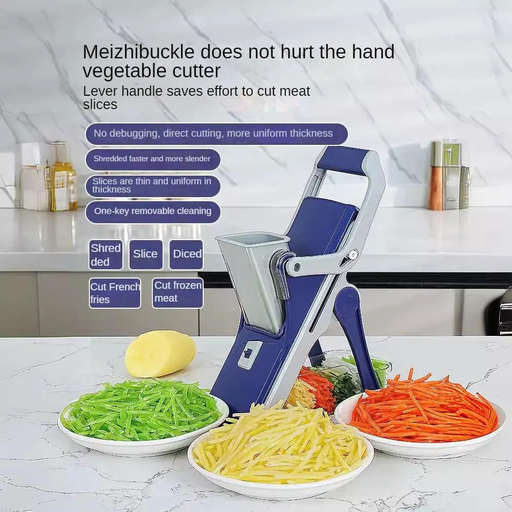 Manual Vegetable Cutter Slicer Safe Food Chopper for Fruit Potato Cucumber Carrot Meat Shredder Made of Plastic