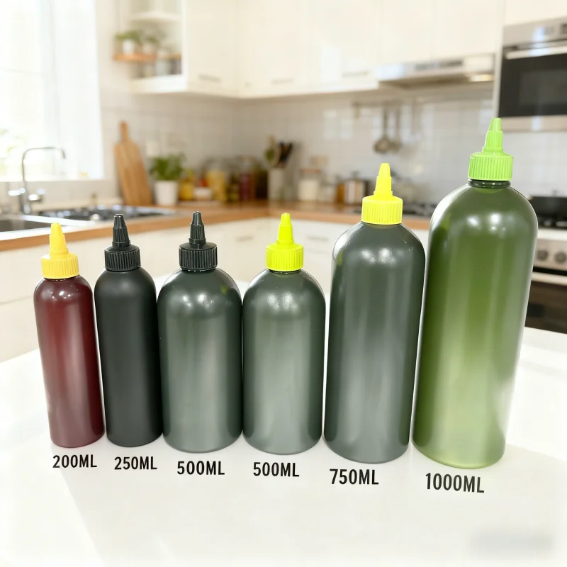 Puedno Lot De 4 Bouteilles Comprimables 500 Ml Avec Mesures – Réutilisables Pour Ketchup, Sauce BBQ, Sauces Lot 4 Bouteilles Compressibles