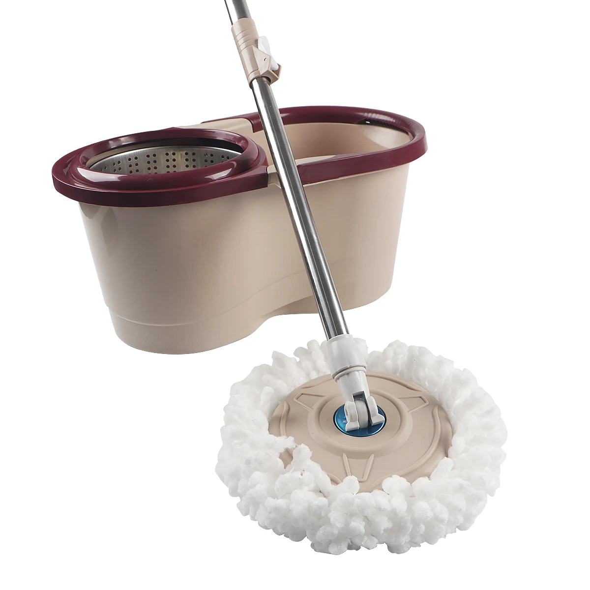 MSJ New Design Green Hand Free Mop High Quality Bucket Round Wet Dry Mop Light Weight Wife's Helper Spin Rotating Mop