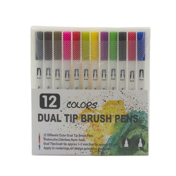 Watercolor Fashion Oil Painting Drawing Dual Tip Brush Marker Pack of 72 Color for Sketching and