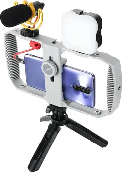 Godox VK1-LT Universal Phone Video Rig Kit for Smartphone, with Mic, RGB LED Light and Tripod Side Handle detail image