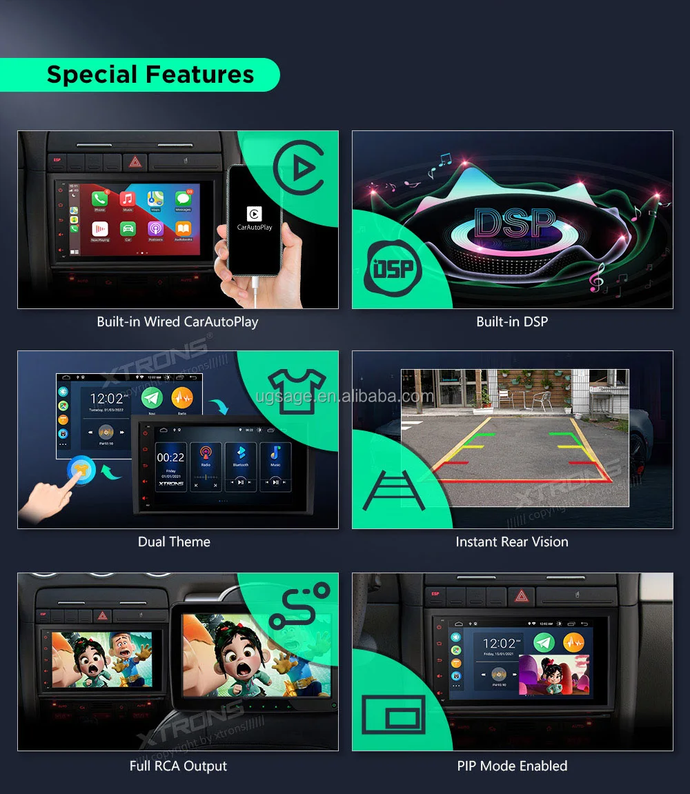 Xtrons 8" Android Auto Radio Car Video Player For Audi A4 B6 B7 S4 Rs4
