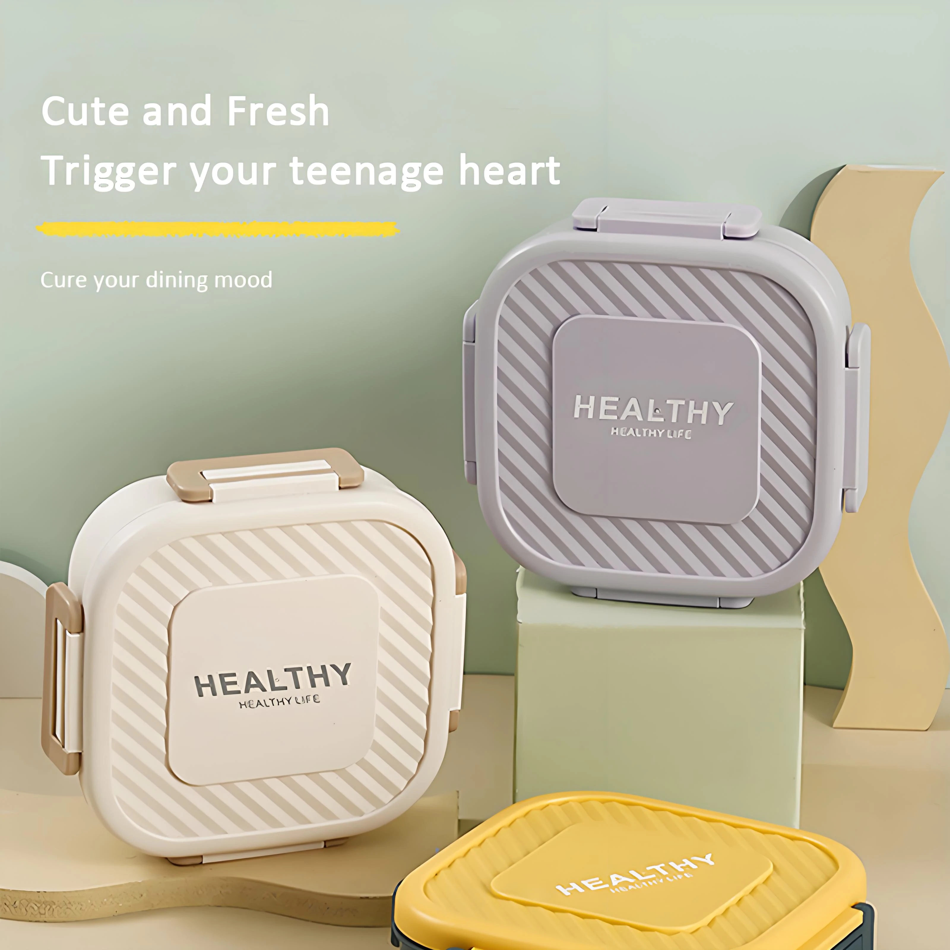 Hot Selling Wholesale Simple Rectangular Three Grid Food Grade Plastic Anti Drop Lunch and Dinner Boxes for Children and Adults