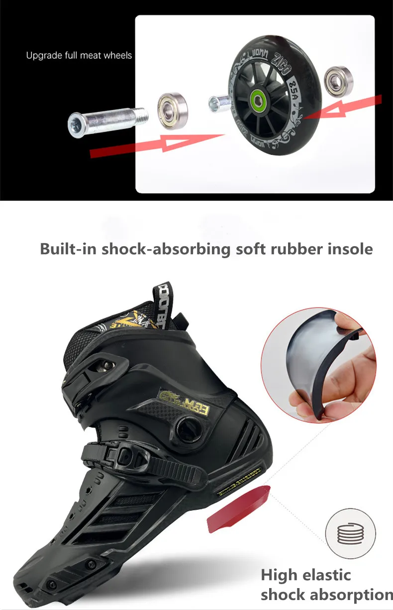 Professional 3 Wheels Racing Roller Skates Wholesale High Quality Big