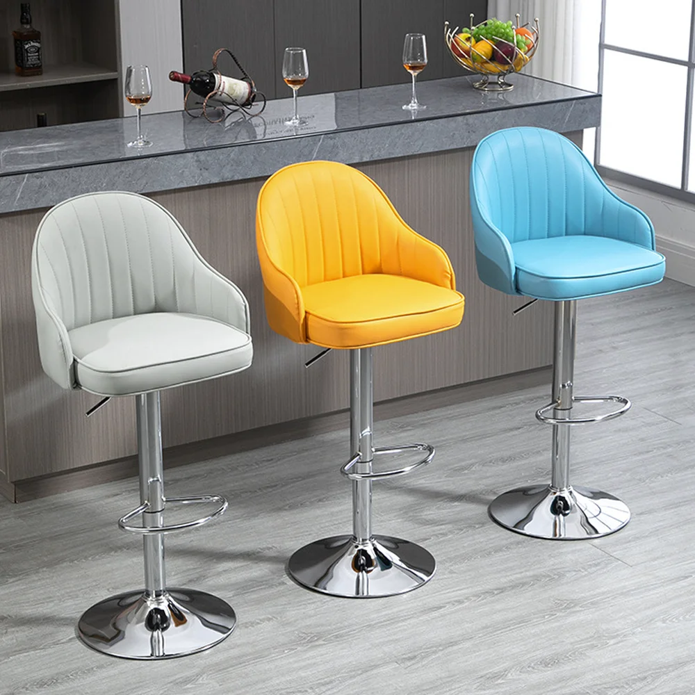 Minimalist Lifting Bar Stool Chair by FLAMINGO PU Leather