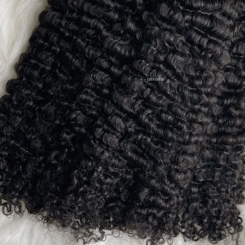 300 Strand Kinky Curly Microlinks Human Hair Extensions_voghion.com