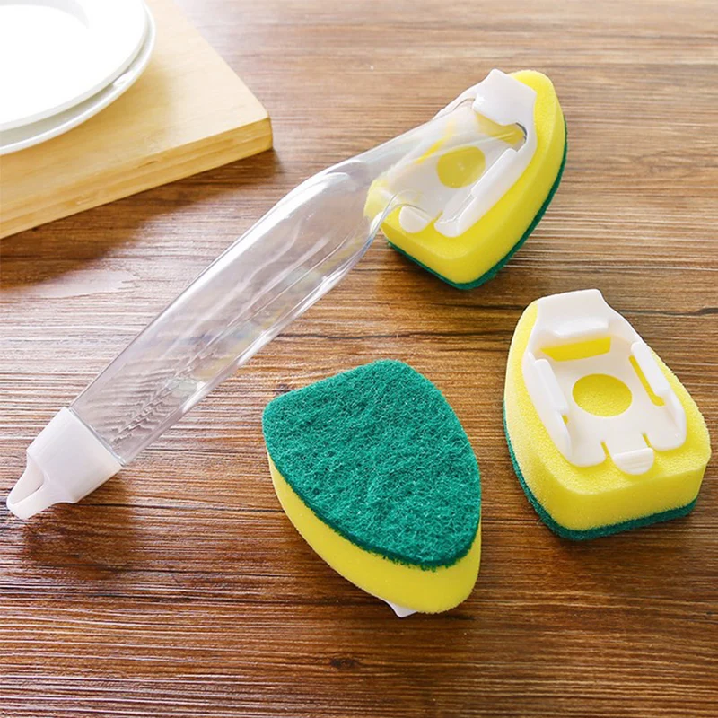 Dish Wand Sponge with Soap Dispenser for Efficient Kitchen Cleaning