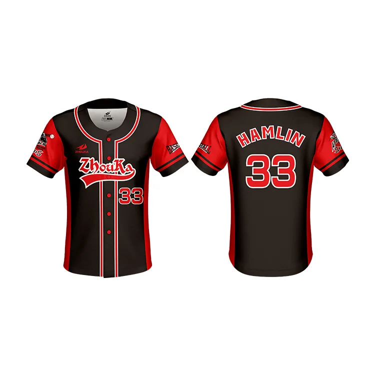 Wholesale Wholesale red color Baseball uniform full sublimation design by  own design OEM baseball jersey for team From m.