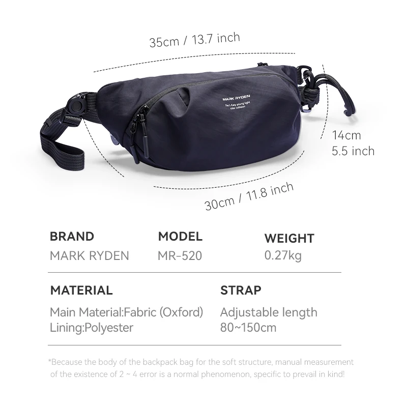 Mark Ryden Sports Waist Bag - Multifunctional Crossbody