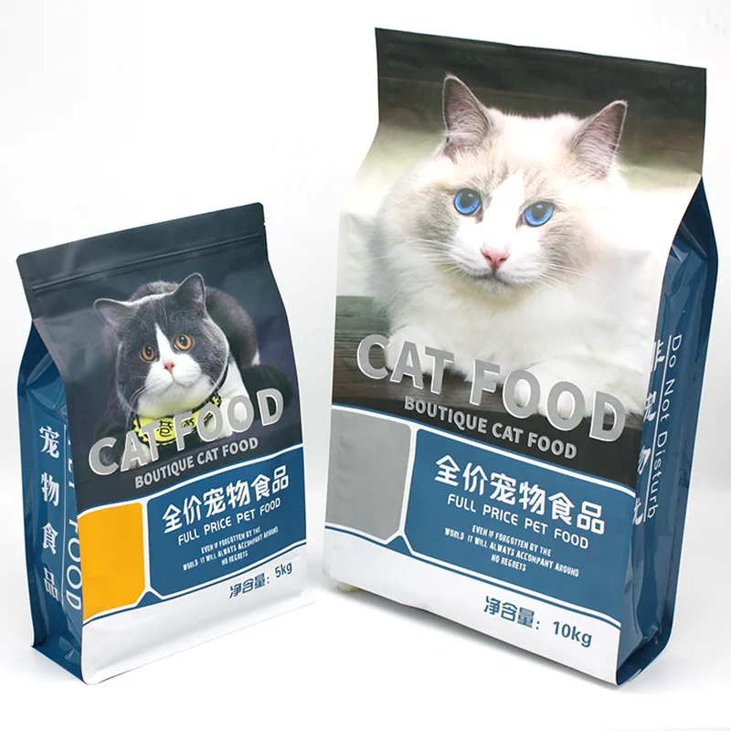 Dog Food Bag Supplier Oem Custom Logo Plastic Flat Bottom Side Gusset