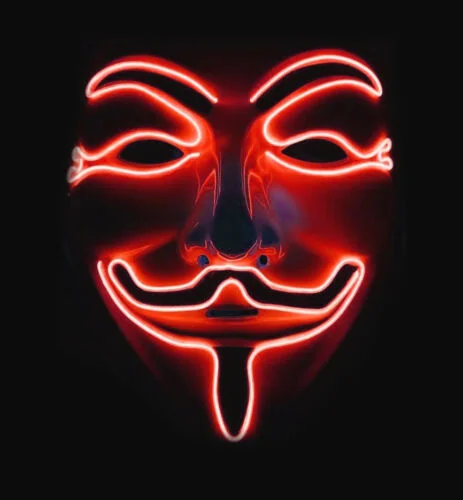 LED Anonymous Hacker Face Mask Light up VF for Vendetta Fancy Dress Vendetta Mask