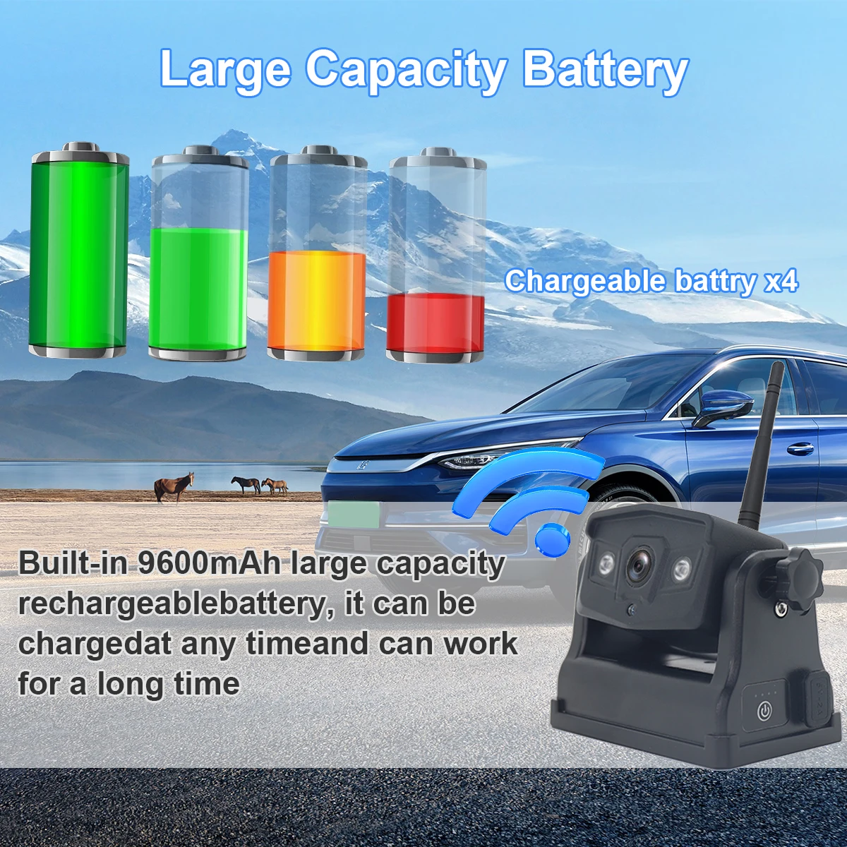 Factory Direct Portable WiFi Magnetic Reverse Camera Wireless Car Camera Reverse Packing  Backup Reversing Camera