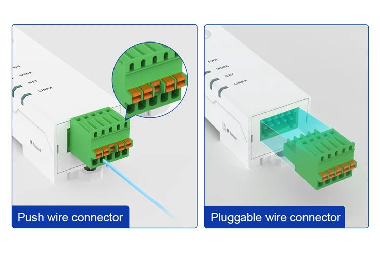DIN Rail RS485 RS232 to Ethernet Modbus Gateway Bidirectional Transparent Data T