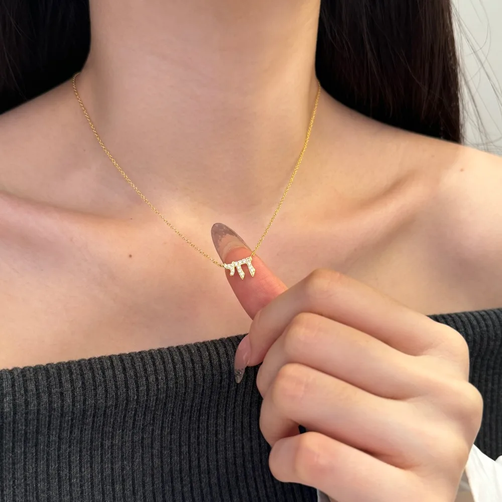KAKODIY Unique Design Jewelry for Women 925 Sterling Silver Chain Mathematical Symbol M Letter 5A Cubic Zirconia Women's Pendant Necklace detail 4