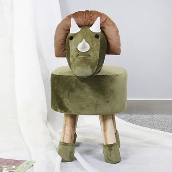 HStex Baby Living Room Furniture Cute Pet Kids Storage Child Stool Cute Animal Shape Wooden Stool Ottoman Footstool for Children