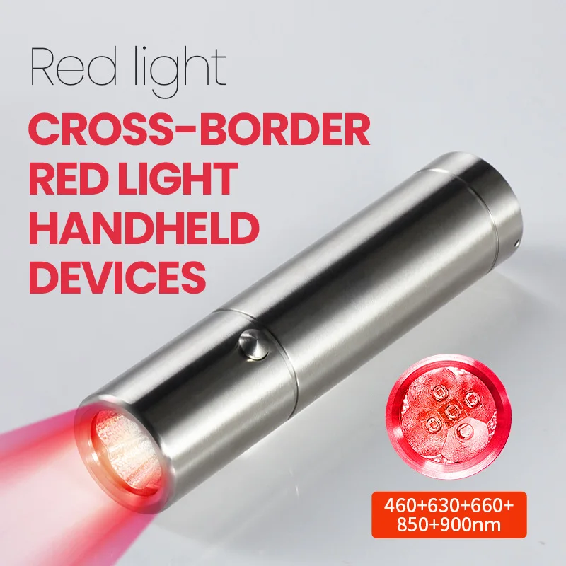 1pcs Custom Logo 5 Led Red Light Therapy Torch Hand Held Wand for Face Beauty Home Use