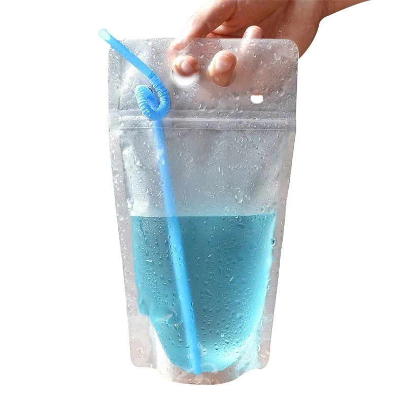 C CRYSTAL LEMON 100PCS Drink Pouches for Adults with Straw