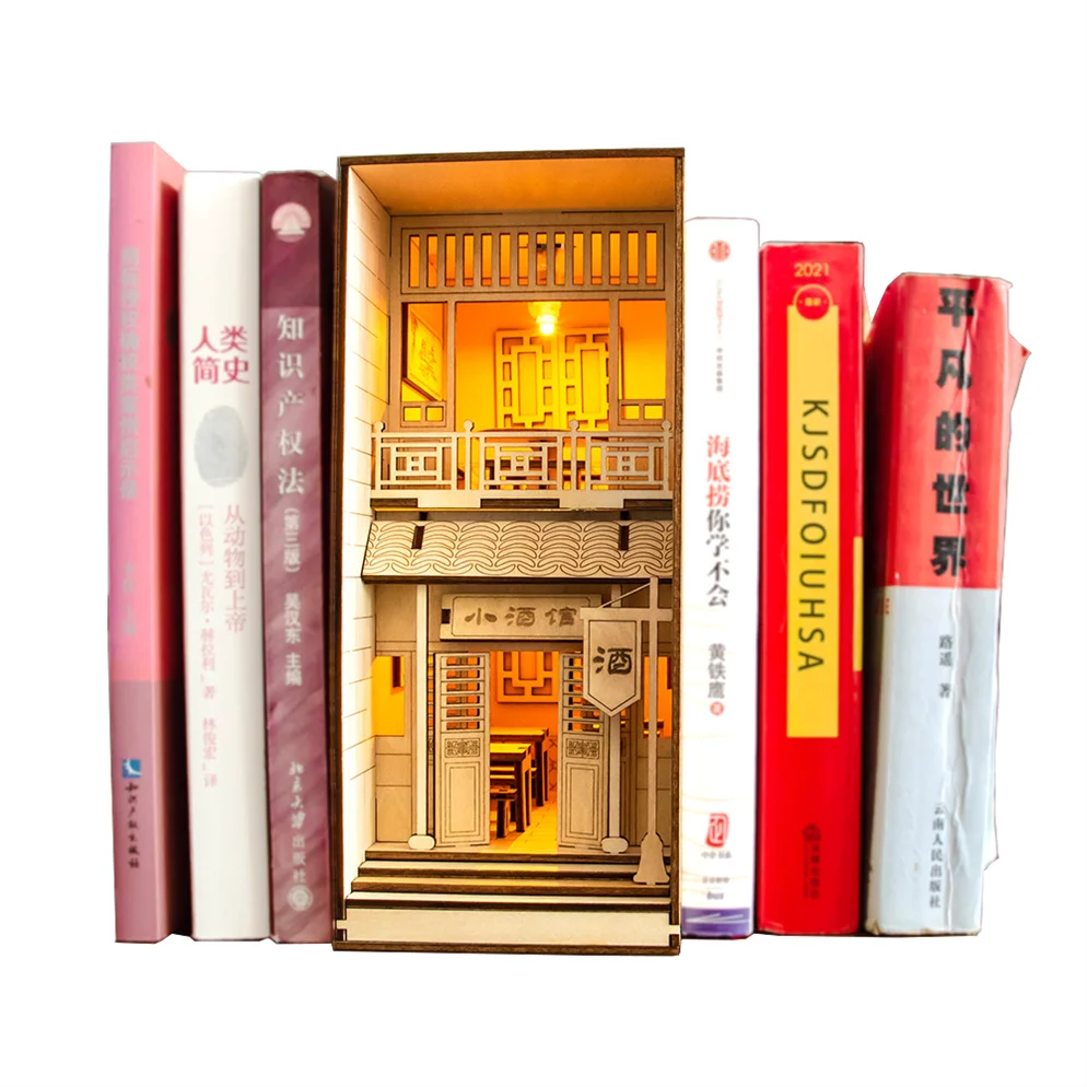 3D Wooden Puzzle Complete Book Nook Bookshelf Insert Bookshelf Decor Alley Book Nook Diy Kit