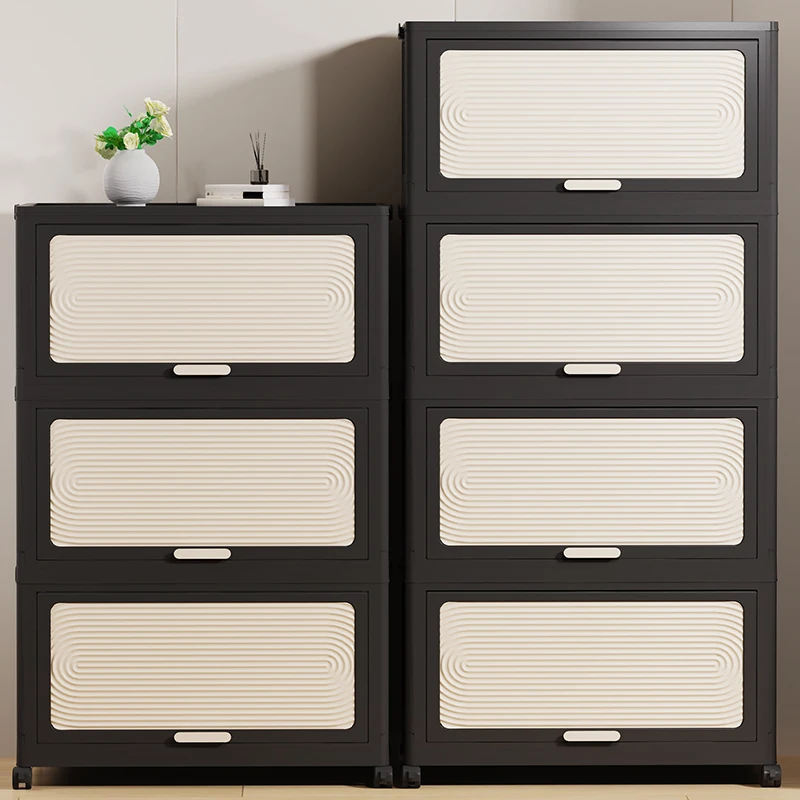 Wannuo Foldable Plastic Storage Box 1-5 Layer Plastic Storage Box Flexible Plastic Storage Box with Wheels