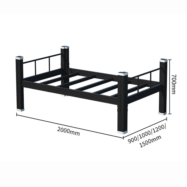 Student bedroom furniture metal single framle bed iron steel single bed