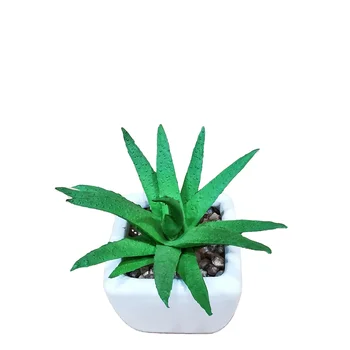 Assorted Decorative Faux Cactus Faked Plants Small Artificial Succulent with White Pot