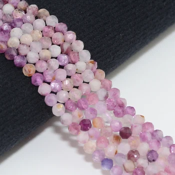 Natural Lepidolite Faceted Round Beads 3mm/4mm