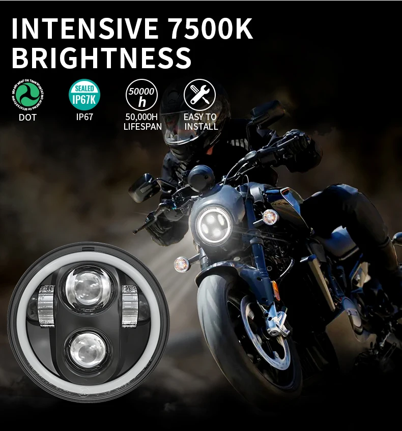 インディアンスカウトモーターサイクルアクセサリー用5.75インチヘッド